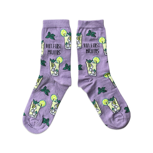 But First Mojitos Cocktail Lovers Ladies Socks