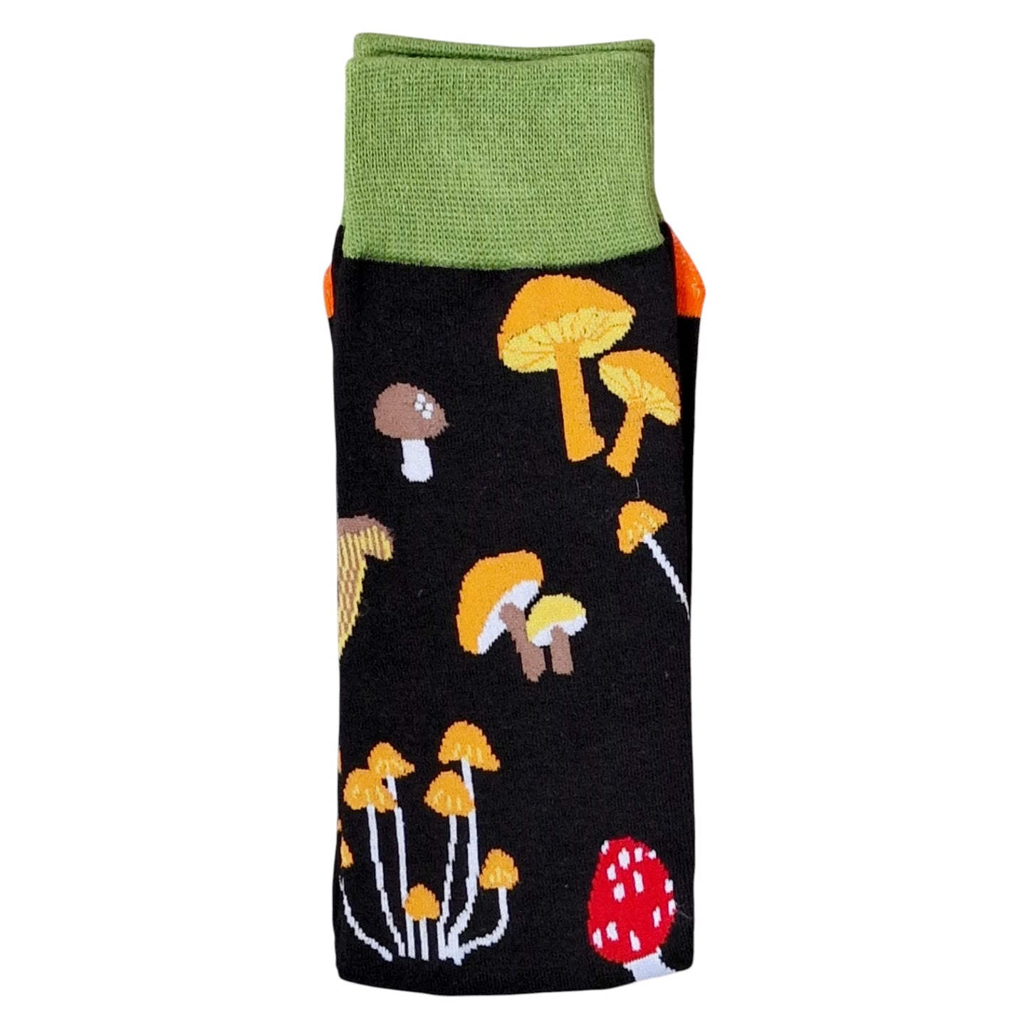 The Mushrooms Are Calling  Dark Autumn Forest Mens Black Sock Shack Socks