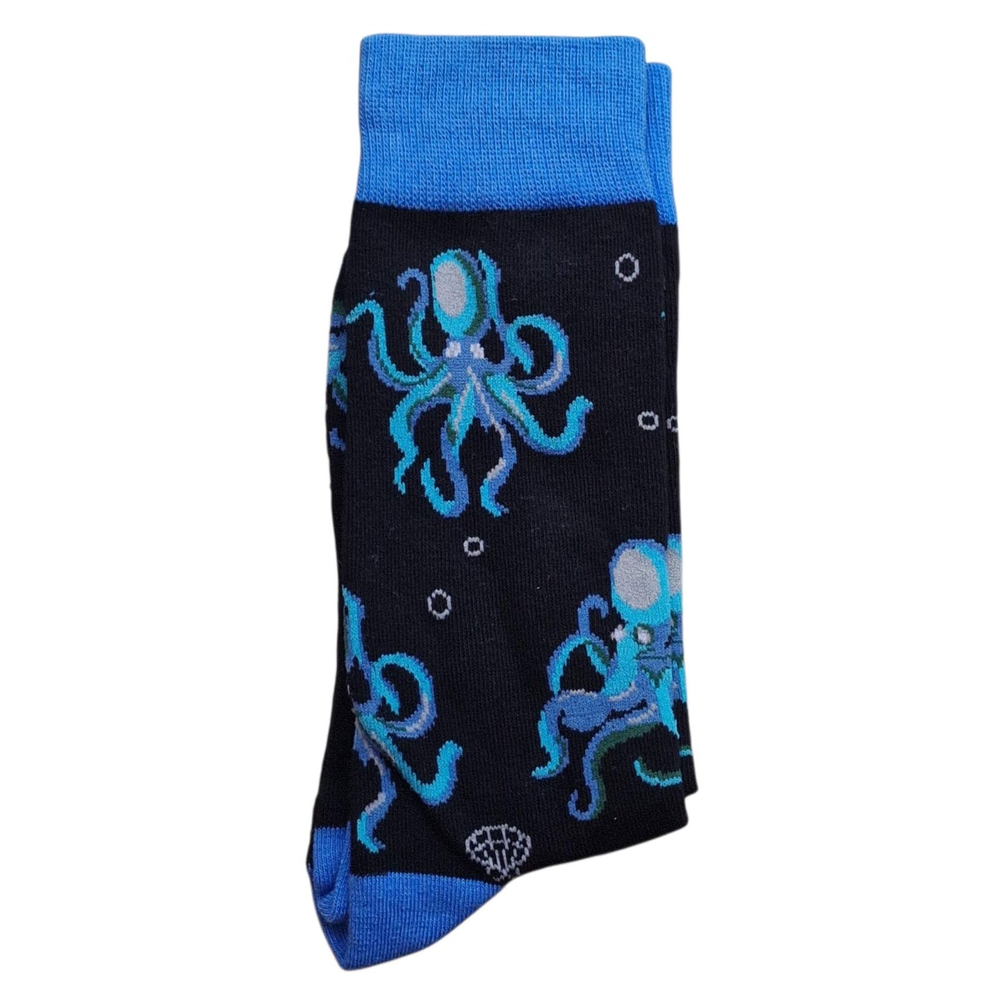 A Curious Consortium Of Octopi Octopus Deep Sea Mens Blue Socks