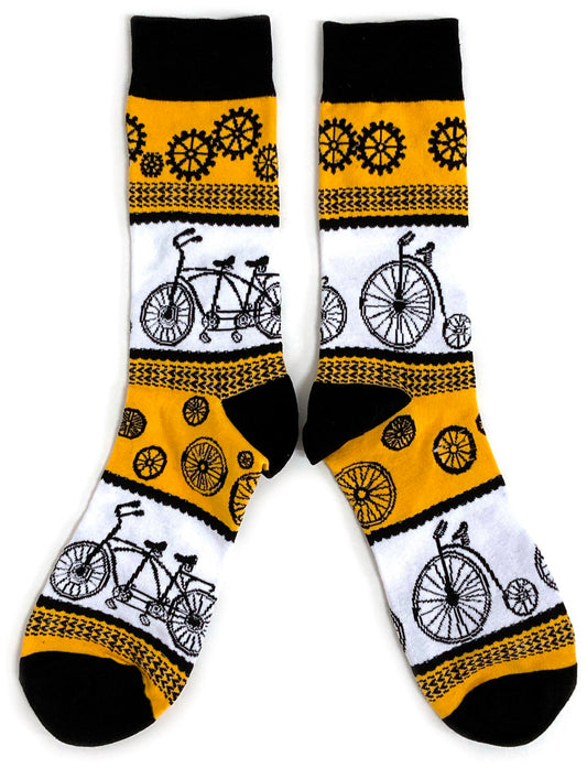 Penny Farthing Bicycle Cogs Steampunk Mens Socks