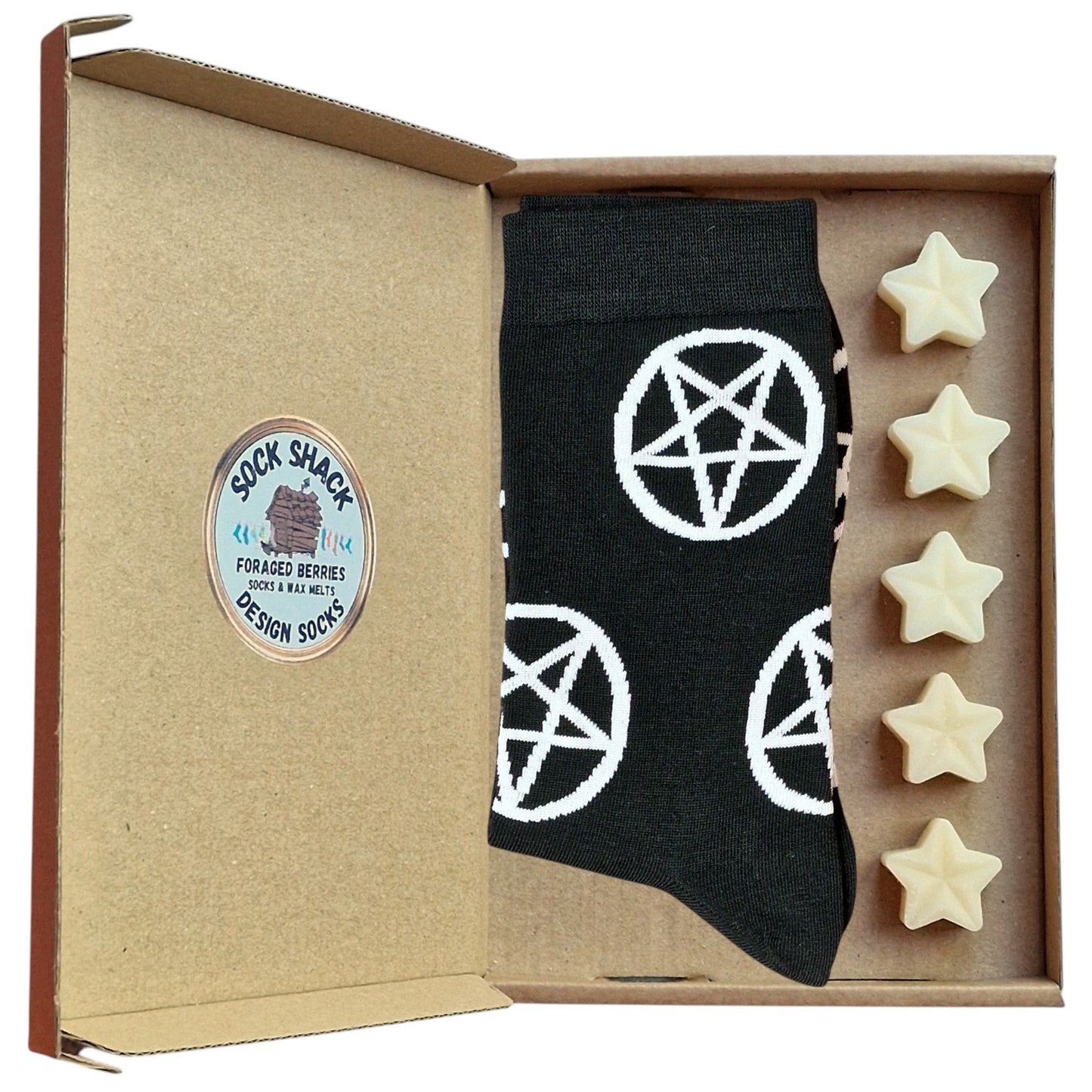 Occult Allure Midnight Pentagrams Ladies Socks & Wax Melts Gift Set