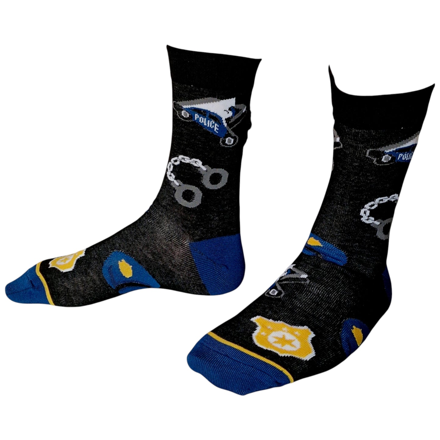 American Police Car, Hat, Handcuffs & Badge Mens Black & Blue Socks & Wax Melts Gift Set