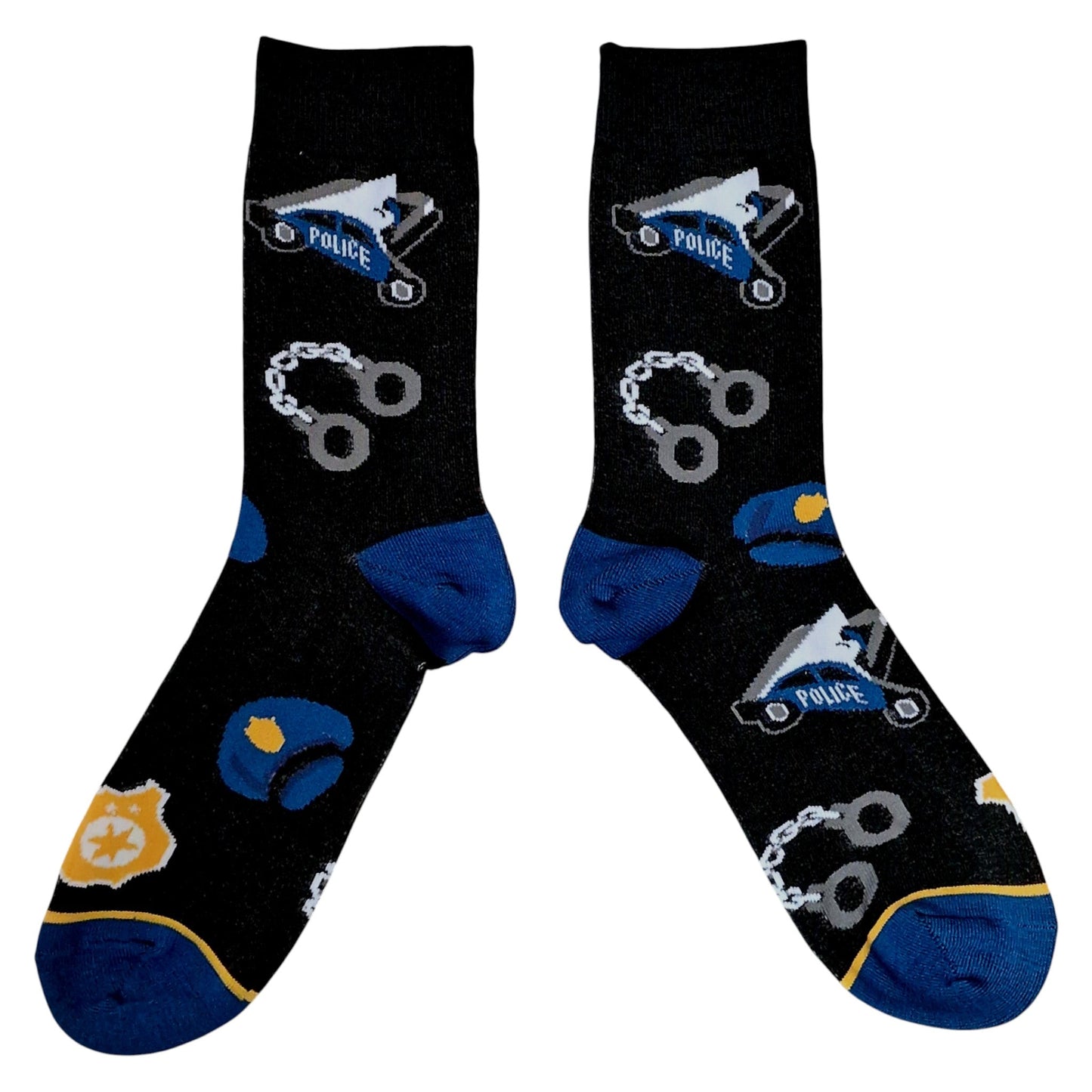 American Police Car, Hat, Handcuffs & Badge Mens Black & Blue Socks & Wax Melts Gift Set