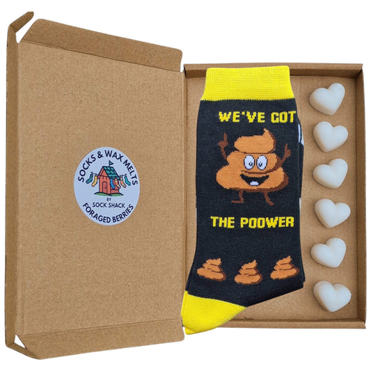 We've Got The Poo-wer Septic Tank Drain Sewage Mens Socks & Wax Melts Gift Set