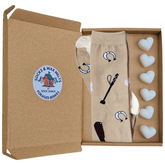 Horse Riding Equipment Boots & Crops Ladies Beige Boot Length Socks & Wax Melts Gift Set