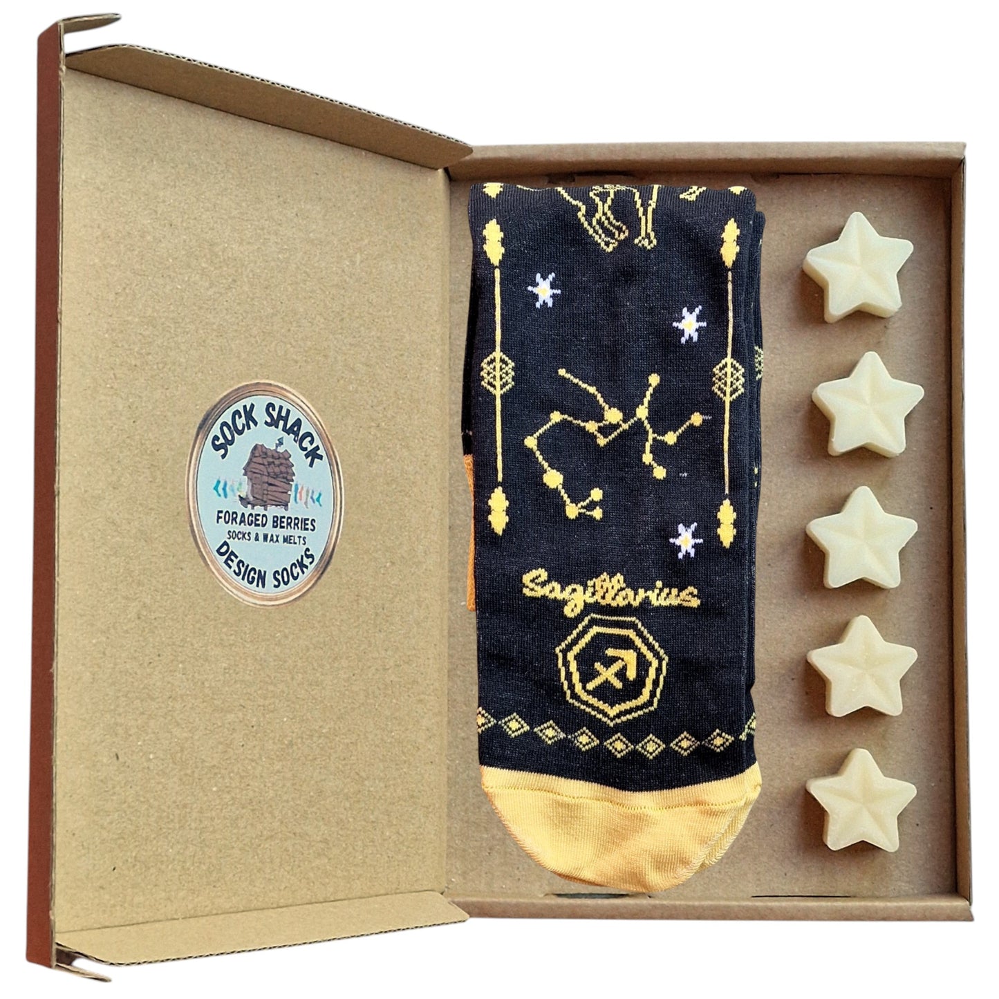 Sagittarius Birthday Nov 22-Dec 21 Zodiac Star Sign Ladies Socks & Wax Melts Set