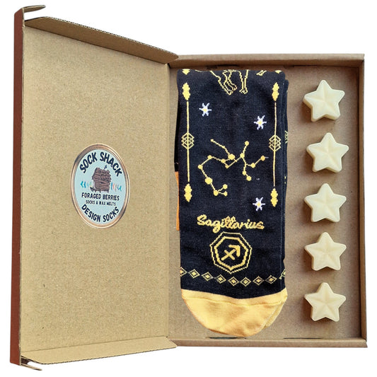 Sagittarius Birthday Nov 22-Dec 21 Zodiac Star Sign Ladies Socks & Wax Melts Set