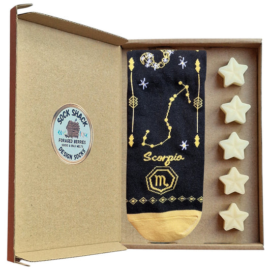 Scorpio Birthday Oct 23-Nov 21 Zodiac Star Sign Ladies Socks Wax Melts Gift Set