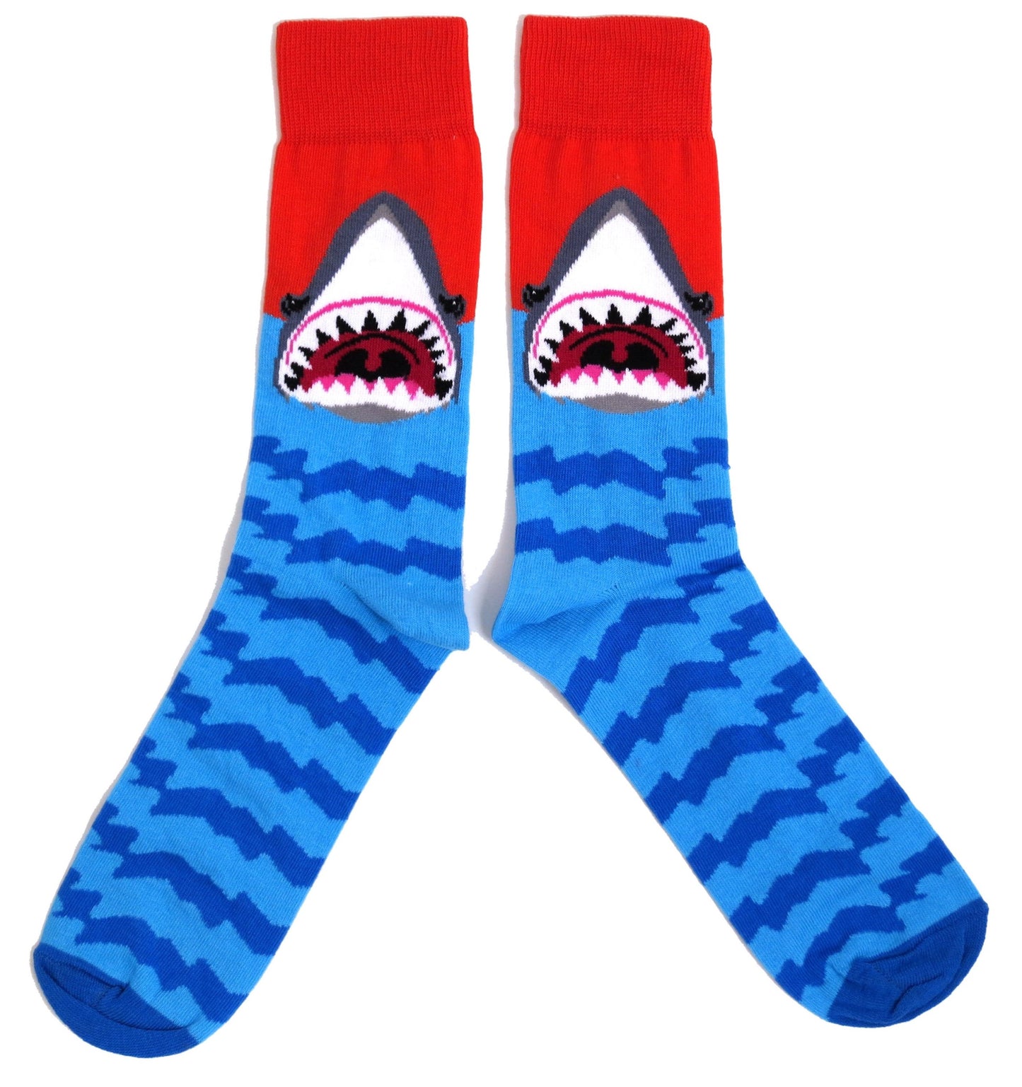 Great White Shark With Open Jaws In The Ocean Mens Bright Graphic Socks