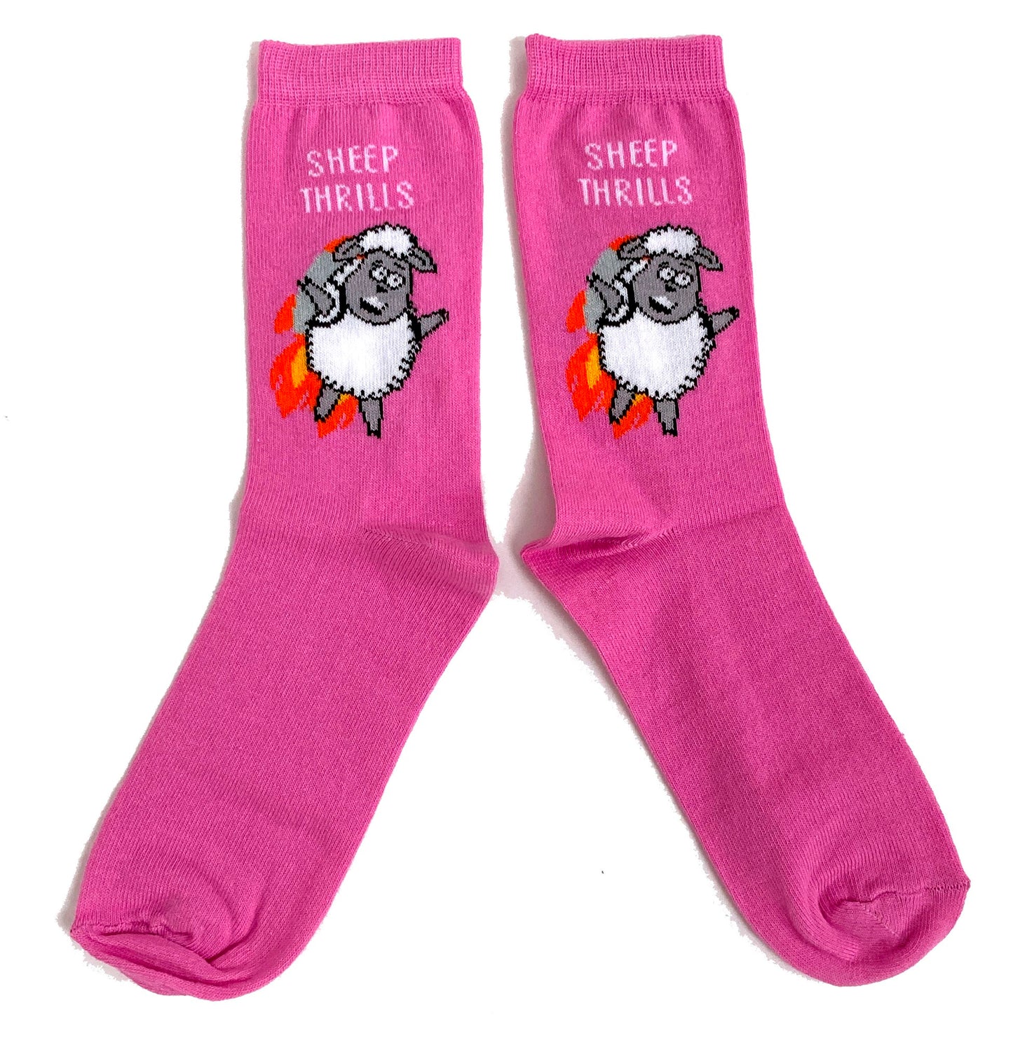 Sheep Thrills Flying In Jetpack Ladies Socks