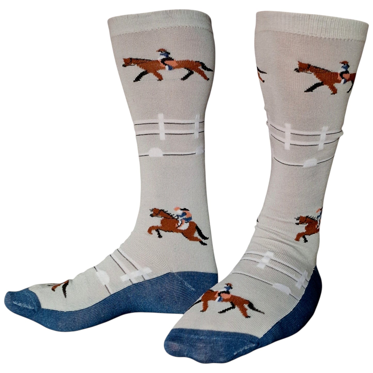 Equestrian Show Jumping Horse Racing Ladies Grey Boot Length Sock Shack Socks