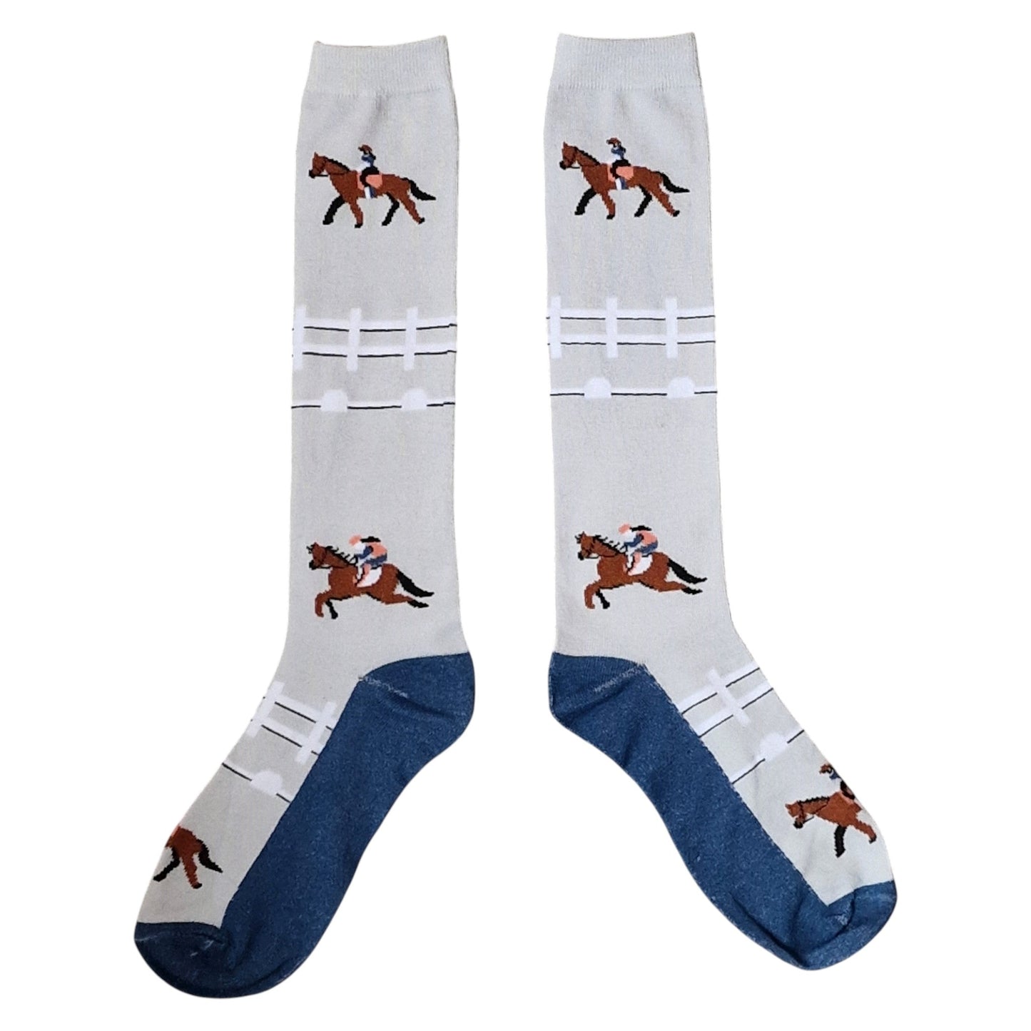 Equestrian Show Jumping Horse Racing Ladies Grey Boot Length Socks & Wax Melts Gift Set