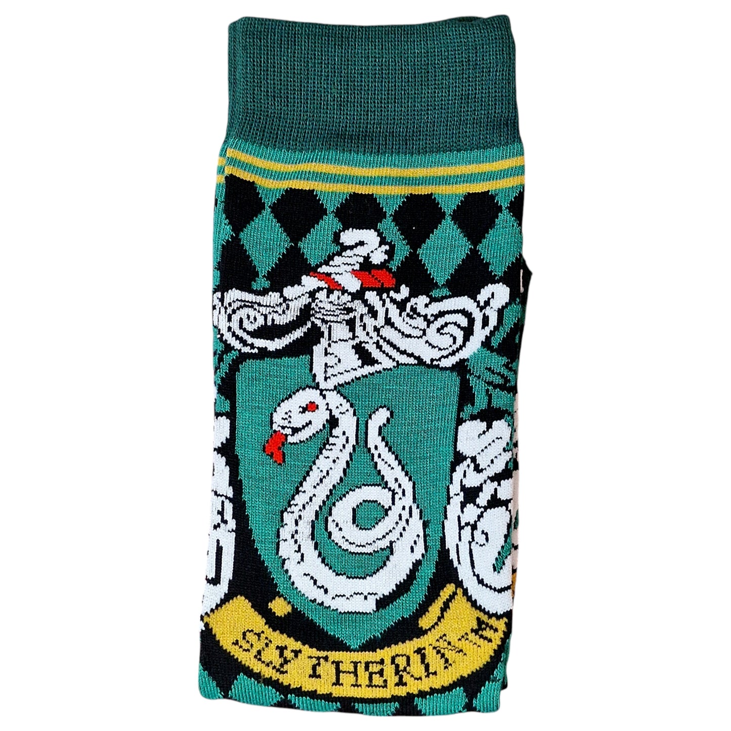 Harry Potter Slytherin Ambition Emerald Silver Serpent Crest Ladies Socks