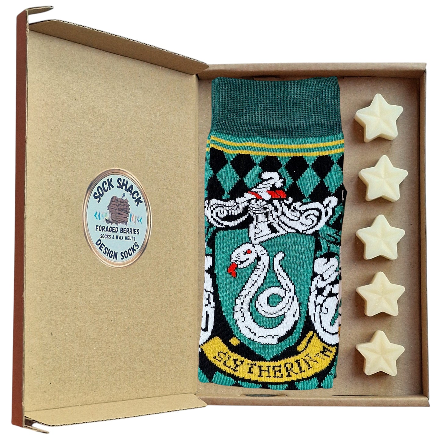 Harry Potter Slytherin Emerald Serpent Ladies Socks & Wax Melts Gift Set