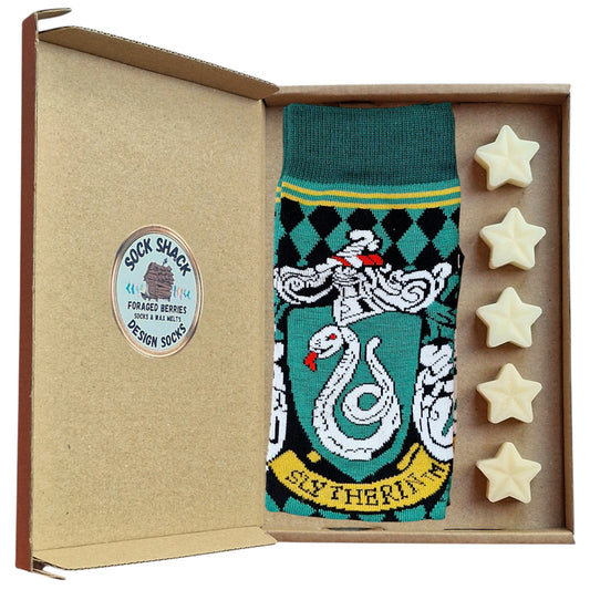 Harry Potter Slytherin Emerald Serpent Ladies Socks & Wax Melts Gift Set