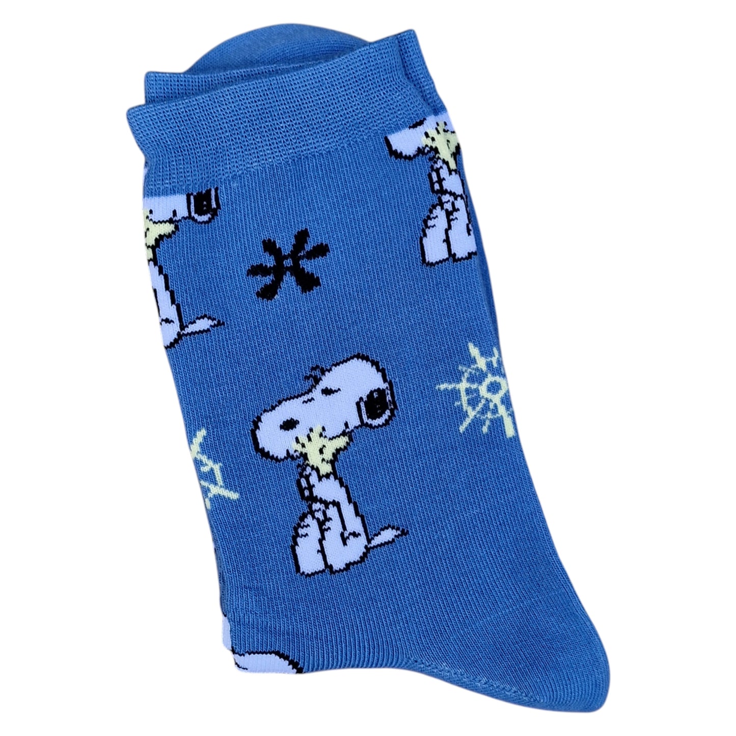 Snoopy Woodstock Hugging Peanuts Cartoon Beagle Dog Mens Blue Sock Shack Socks