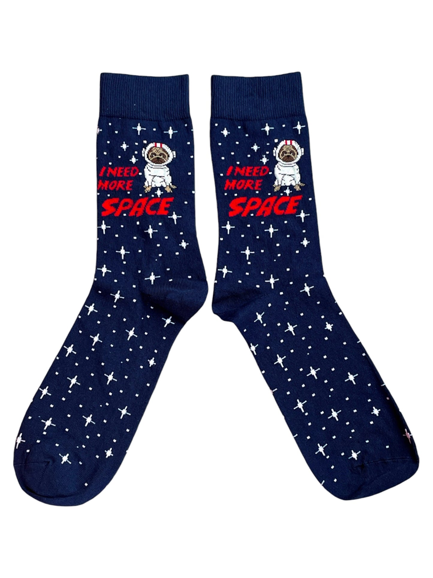Pug Dog In Space I Need More Space Mens Socks