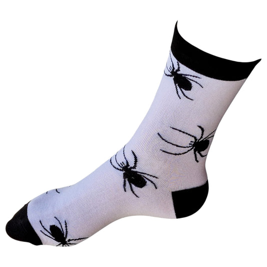 Arachnid Spider Lovers Black Widow Tarantula On My Foot Ladies Socks