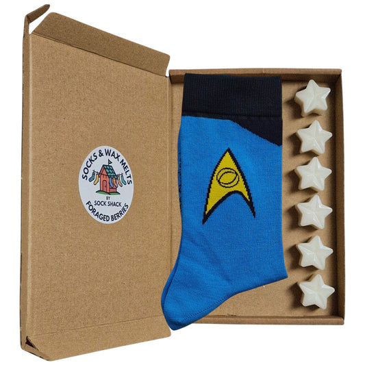 Star Trek Logo Mens Socks & Wax Melts Gift Set Science/Medical Dr McCoy Mr Spock