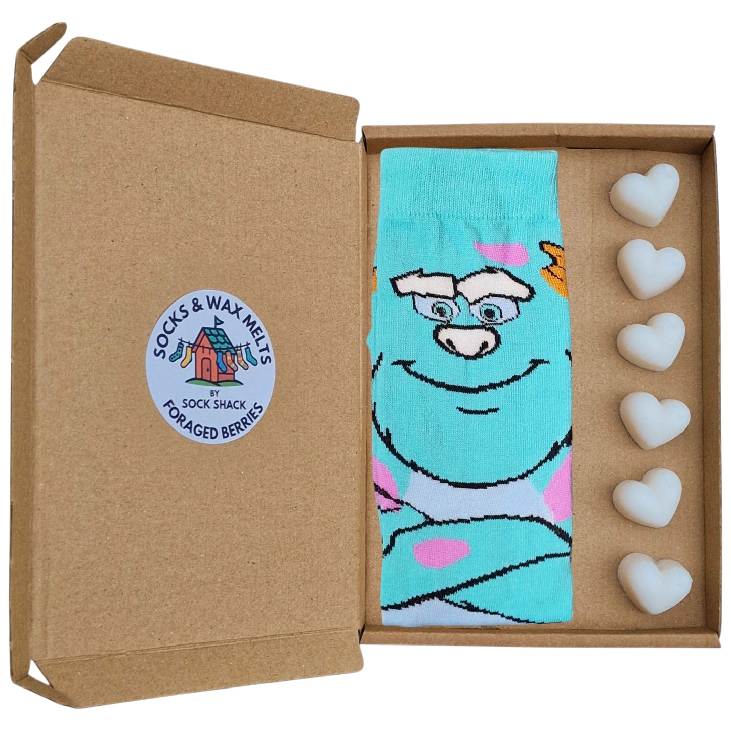 Monsters, Inc. James P. Sullivan Sully Full Foot Mens Blue Socks & Wax Melts Gift Set