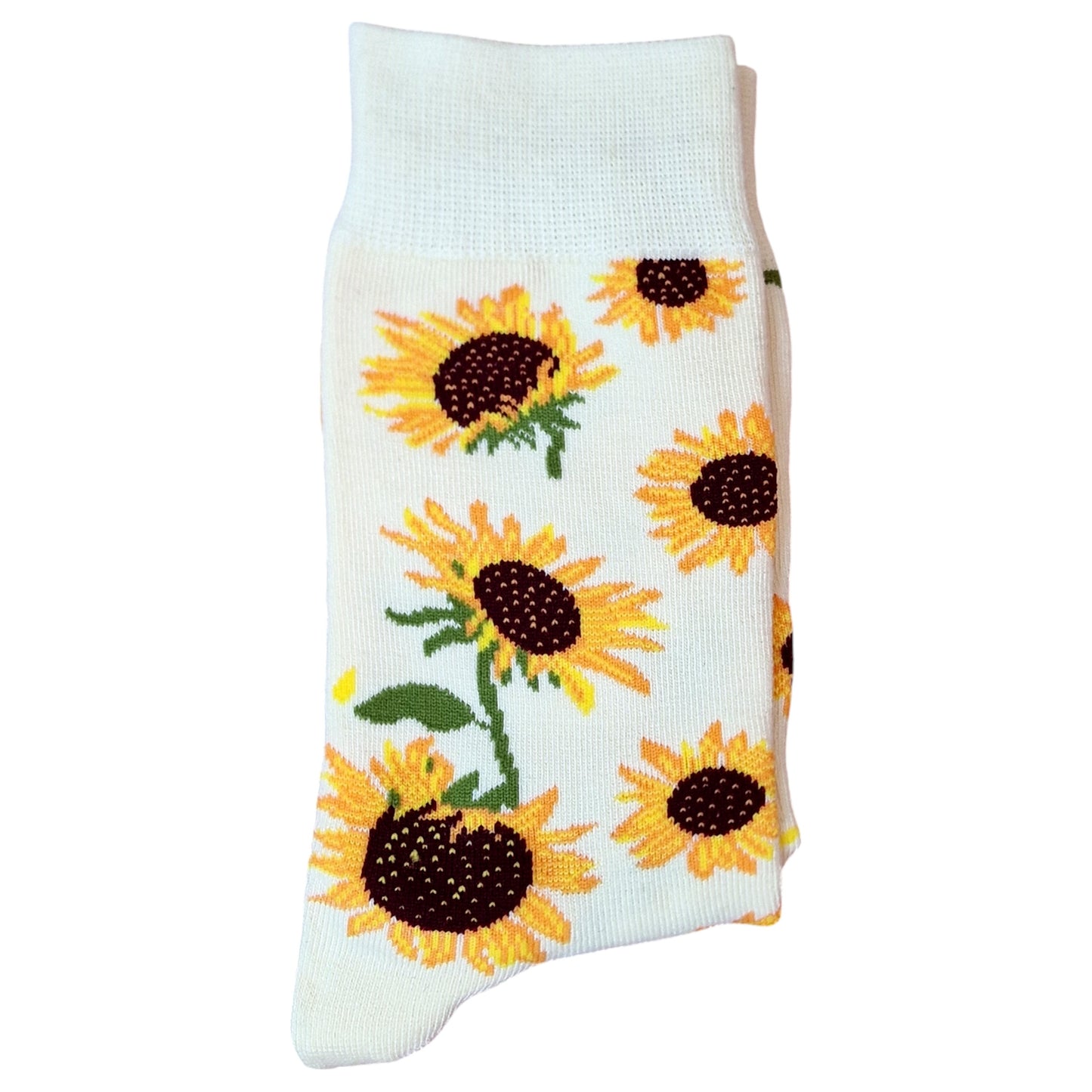 Dreamy Field Of Radiant Ivory Sunflowers Ladies Gardening Socks