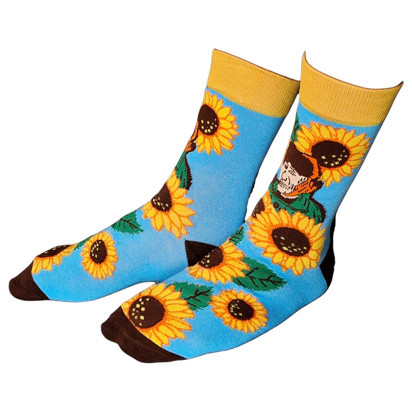 Van Gogh Sunflowers Artistic Masterpiece Mens Socks & Wax Melts Gift Set