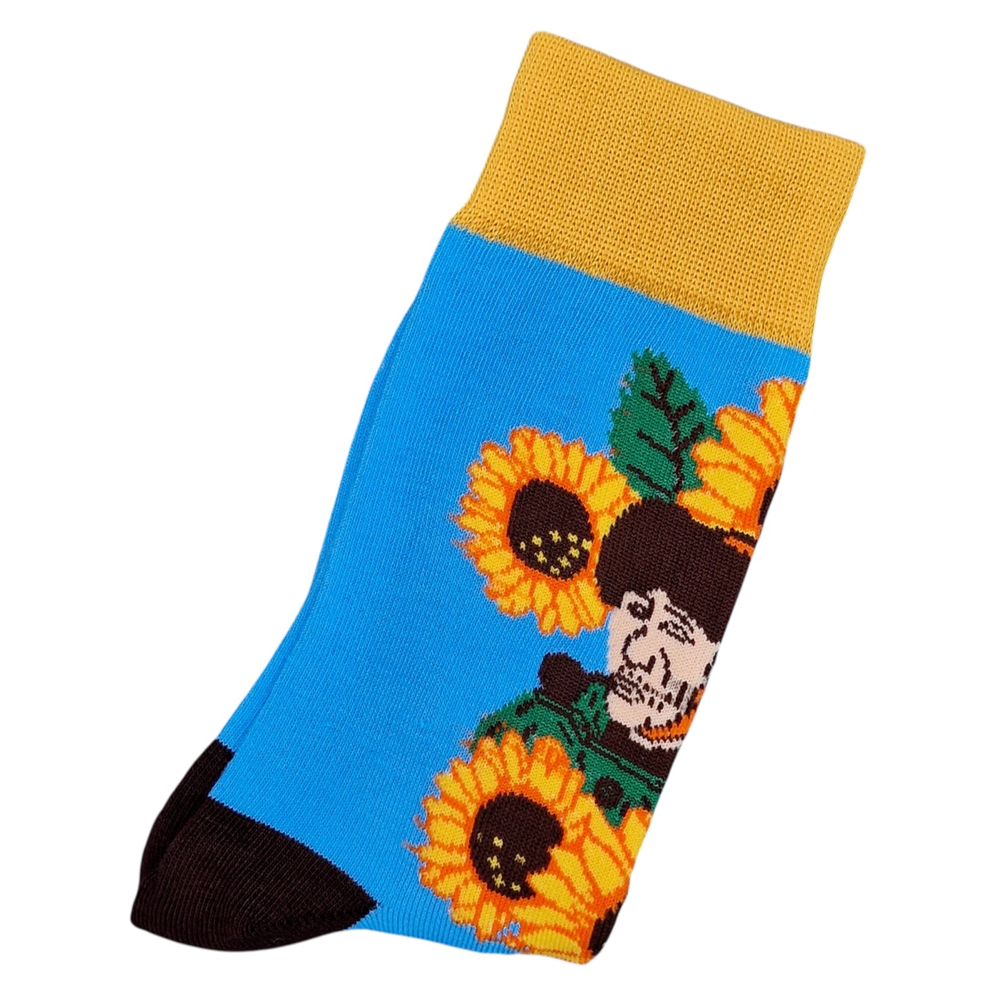 Van Gogh Sunflowers Artistic Masterpiece Mens Sky Blue Yellow Sock Shack Socks