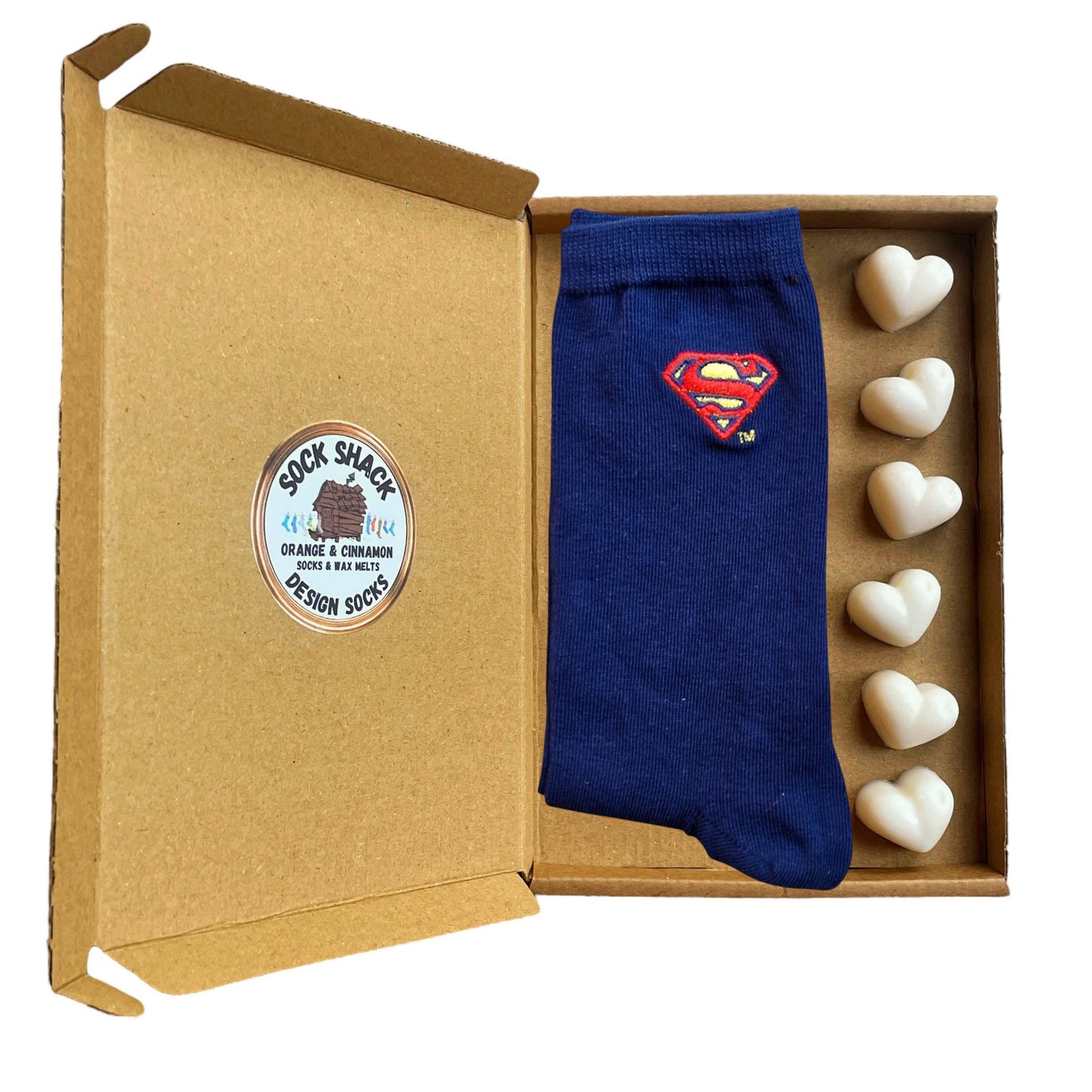 The Socks That Superman Would Wear Embroidered Shields Design Wax Melts Gift Set