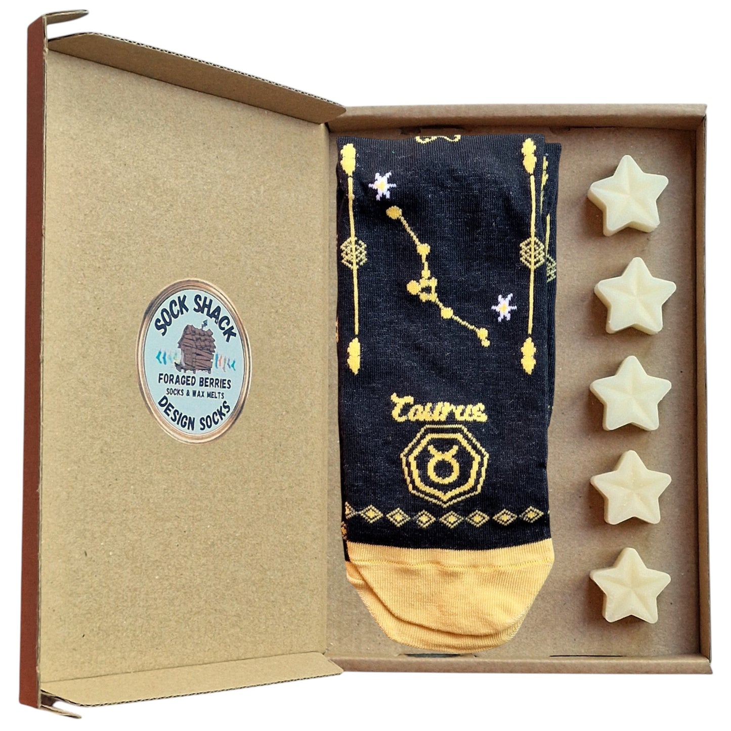 Taurus Birthday Apr 20-May 20 Zodiac Star Sign Ladies Socks & Wax Melts Gift Set