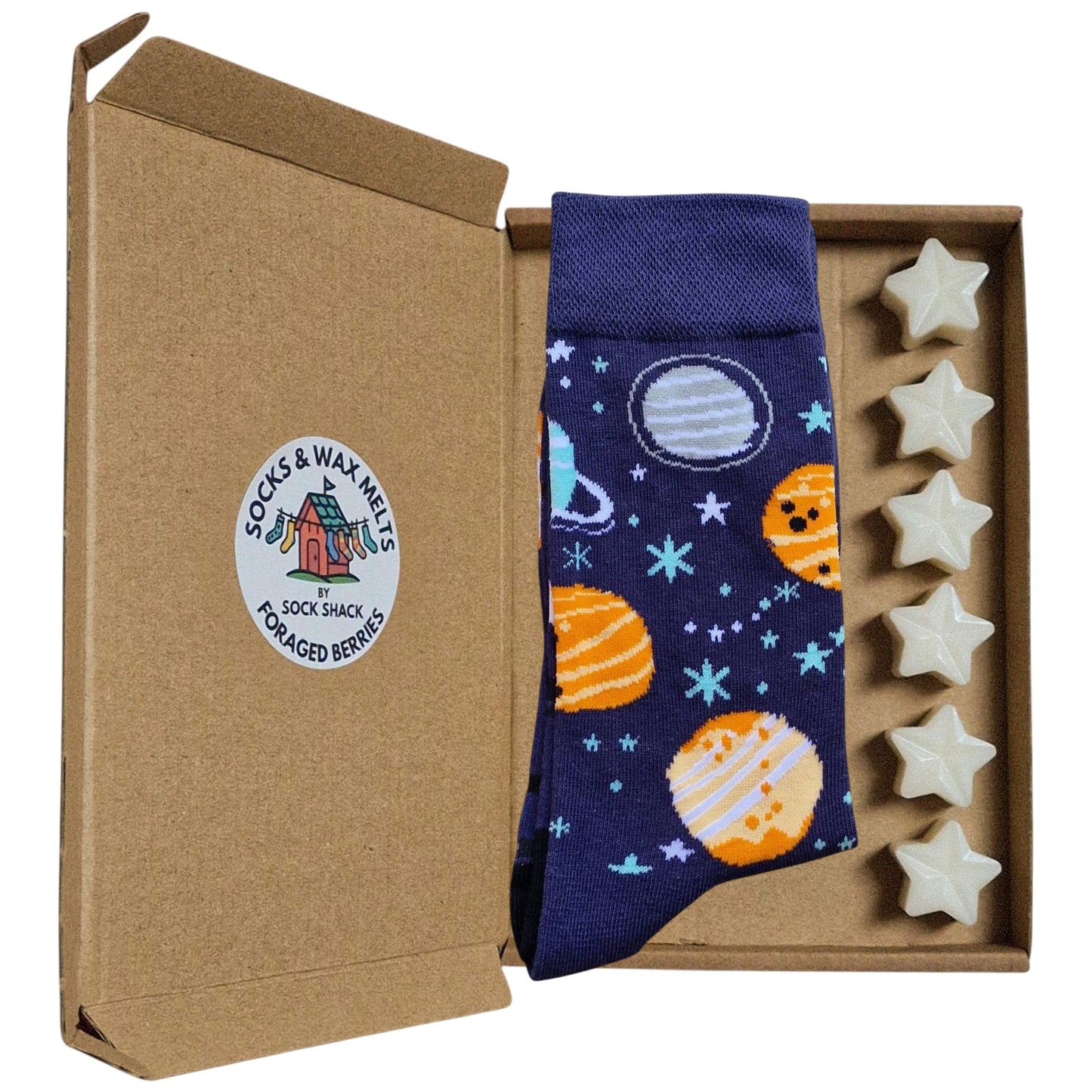 Astronomer Telescope Night Sky Saturn Jupiter Galaxy Mens Socks Wax Melts Gift