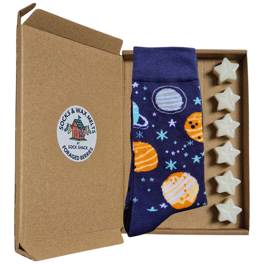 Astronomer Telescope Night Sky Saturn Jupiter Galaxy Mens Socks Wax Melts Gift