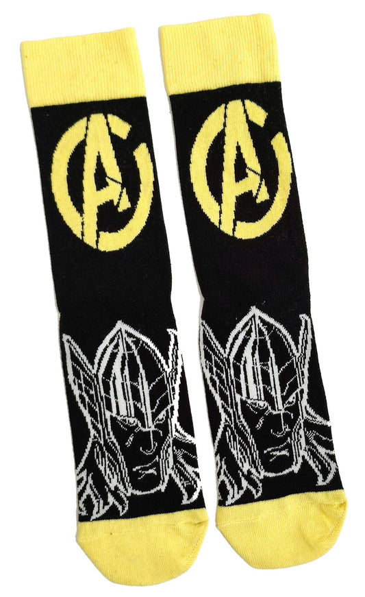 Thor-Socken für Herren mit schwarzer Strichzeichnung, Gott des Donners