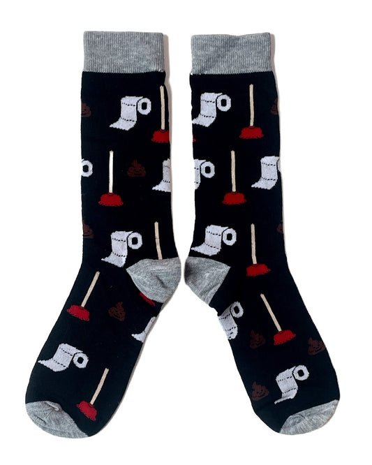 Emoji Poop Toilet Roll Plunger Poo Mens Socks