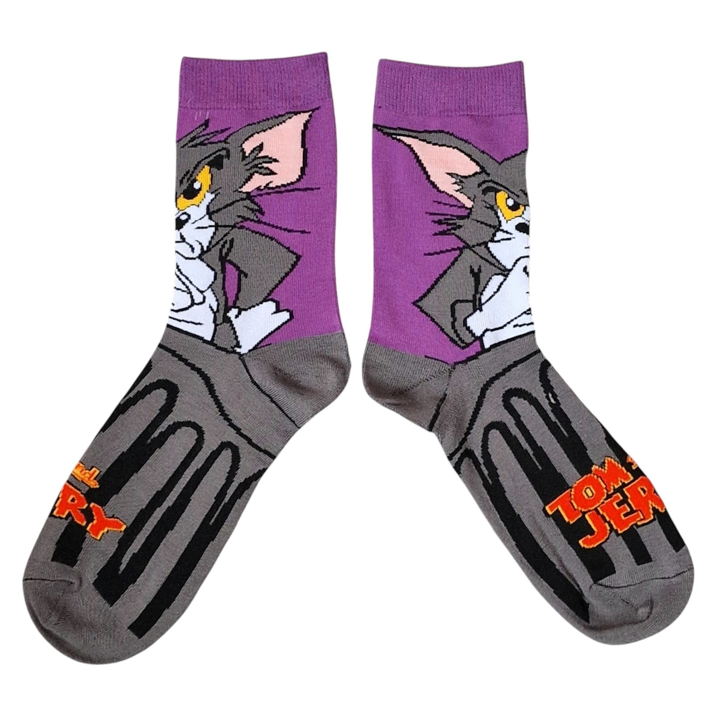 Tom & Jerry Crafty Cat Plotting Cartoon Feline Ladies Purple Socks & Wax Melts Gift Set