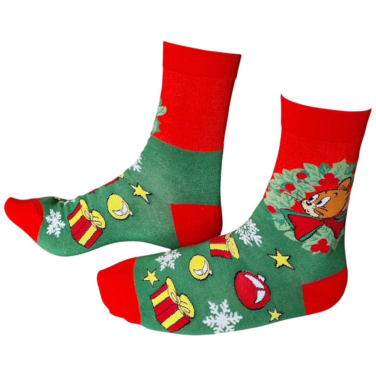 Tom & Jerry Cat & Mouse Trouble In Christmas Tree Ladies Red Socks & Wax Melts Gift Set