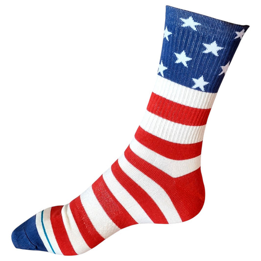 USA Spirit: Vintage American Flag Stars & Stripes Ribbed Mens Socks
