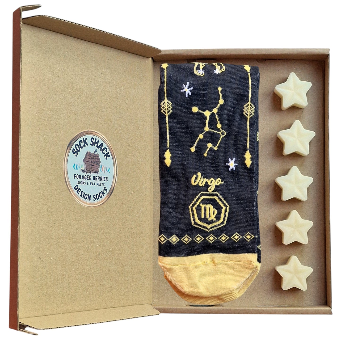 Virgo Birthday Aug 23-Sep 22 Zodiac Star Sign Ladies Socks & Wax Melts Gift Set