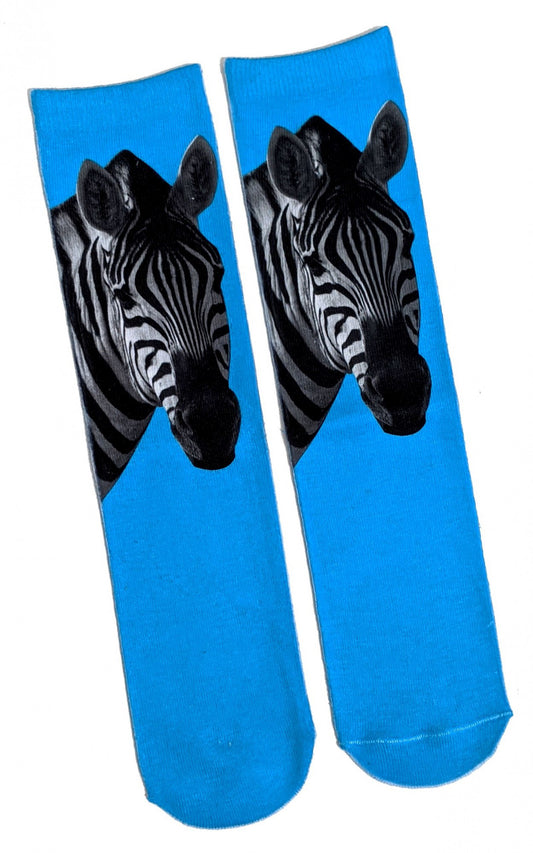 Dazzling Zebra Thin Stretch Photo Ladies Socks
